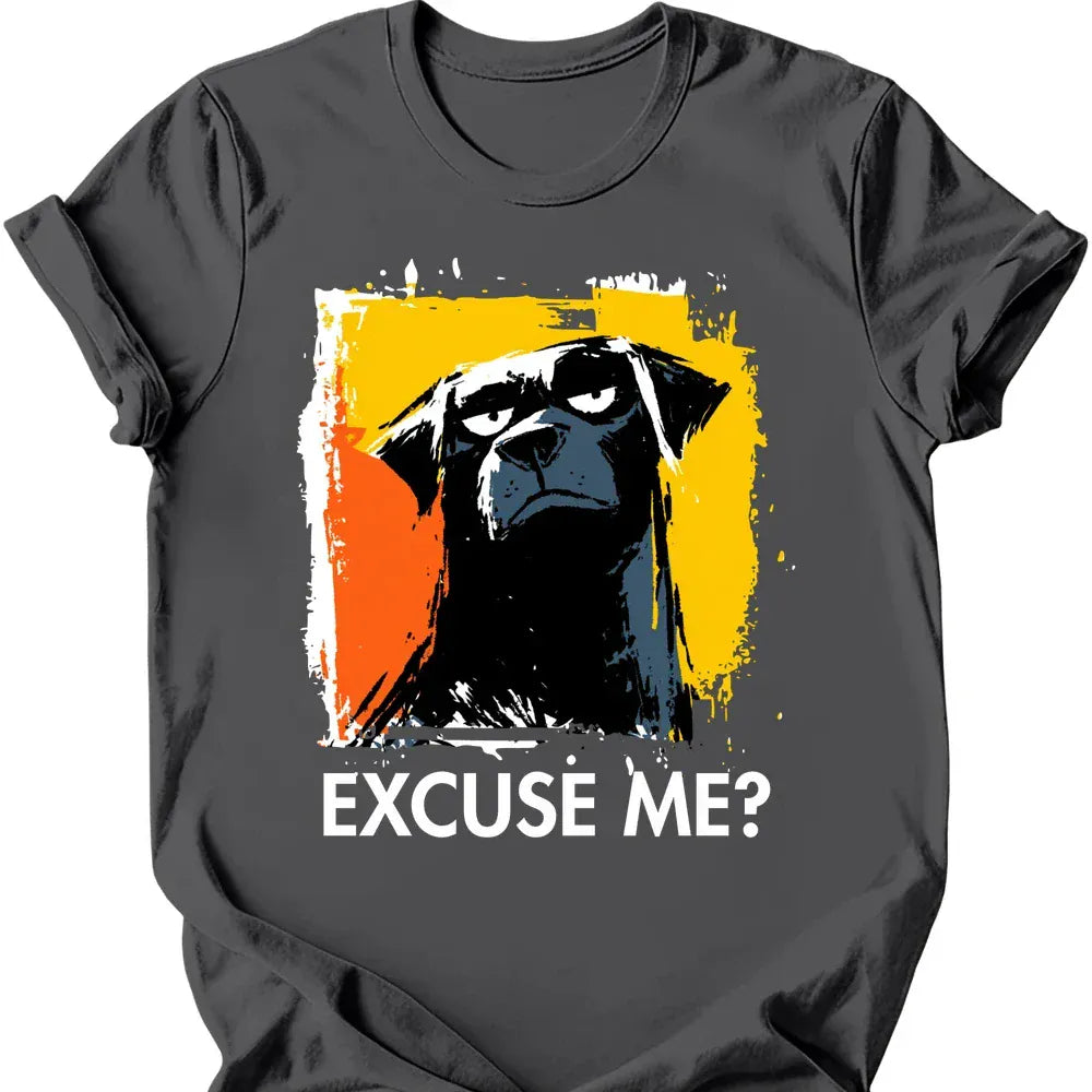 Black Labrador excuse me tee charcoal