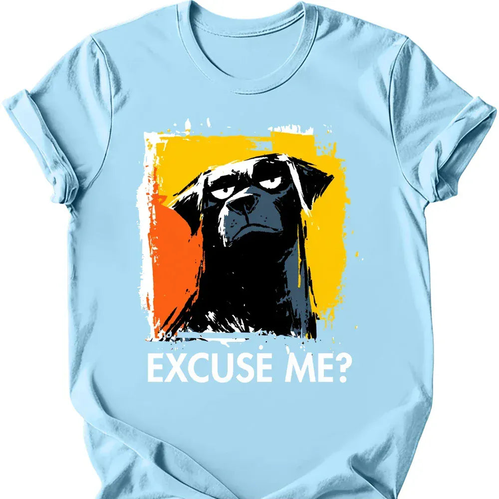Black Labrador excuse me tee light blue