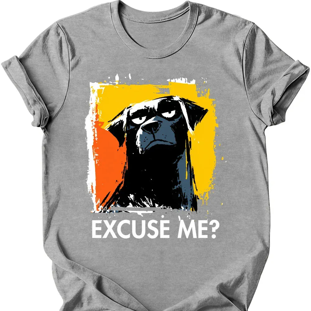 Black Labrador excuse me tee sport grey