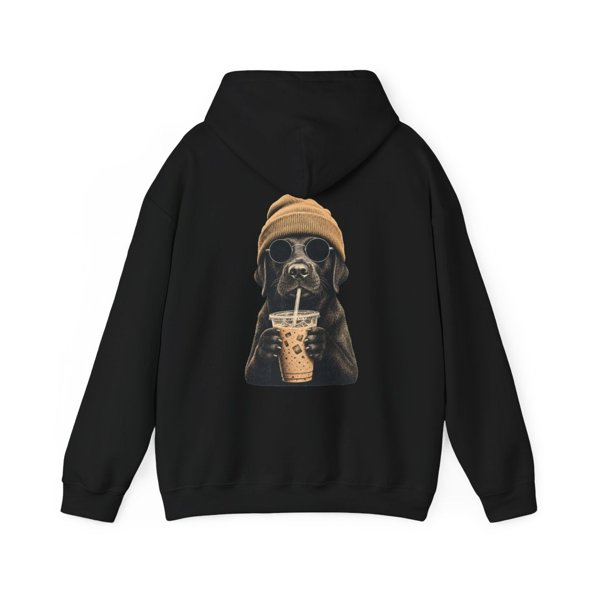 Black Labrador - Hipster Dog Hoodie - Black