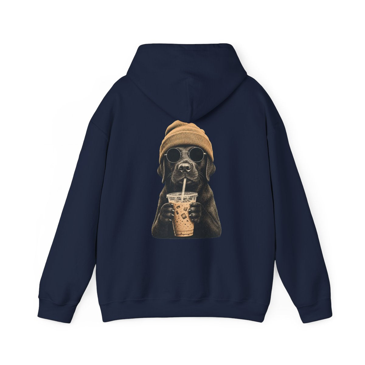 Black Labrador - Hipster Dog Hoodie - Navy