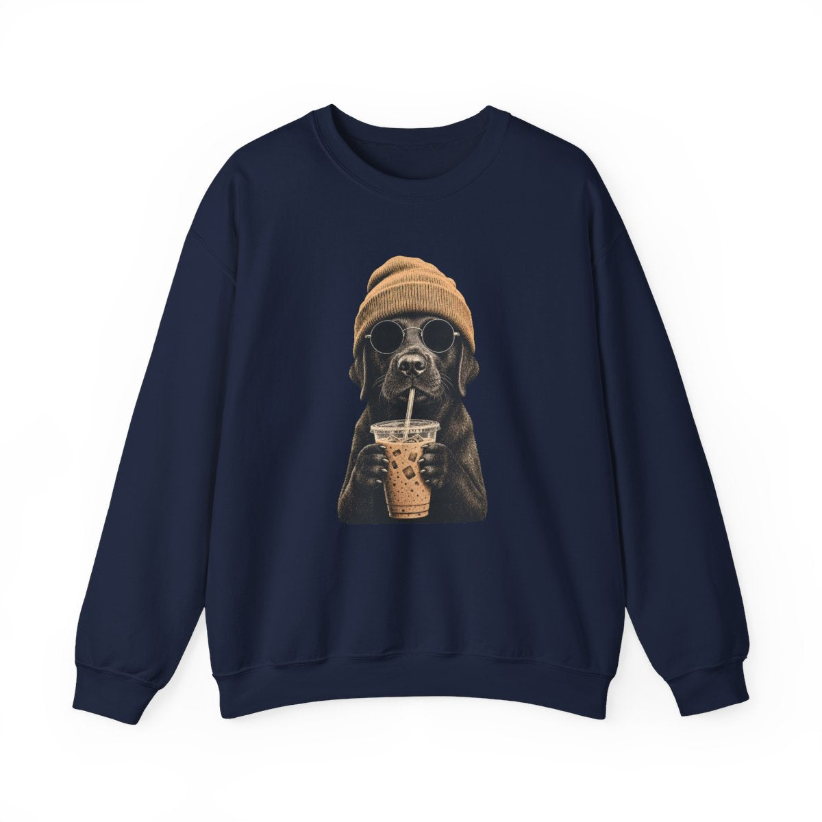 Black Labrador - Hipster Dog Sweater - Navy
