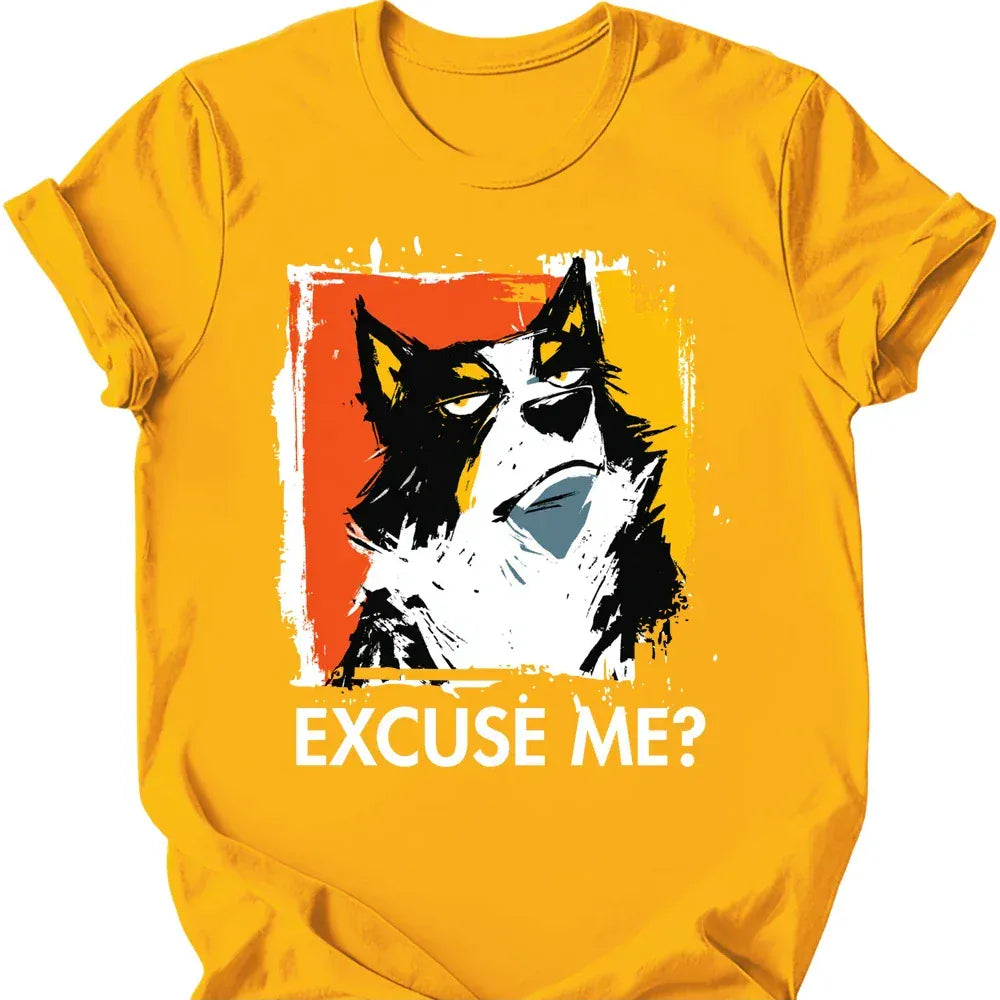 Border Collie excuse me tee gold