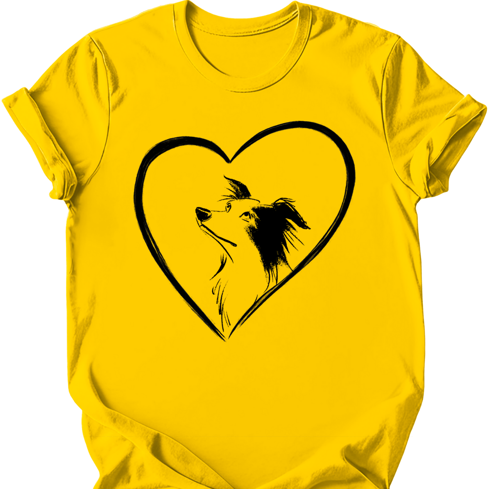 Border Collie heart dog tee daisy