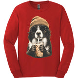 Border Collie - Hipster Dog Long Sleeve