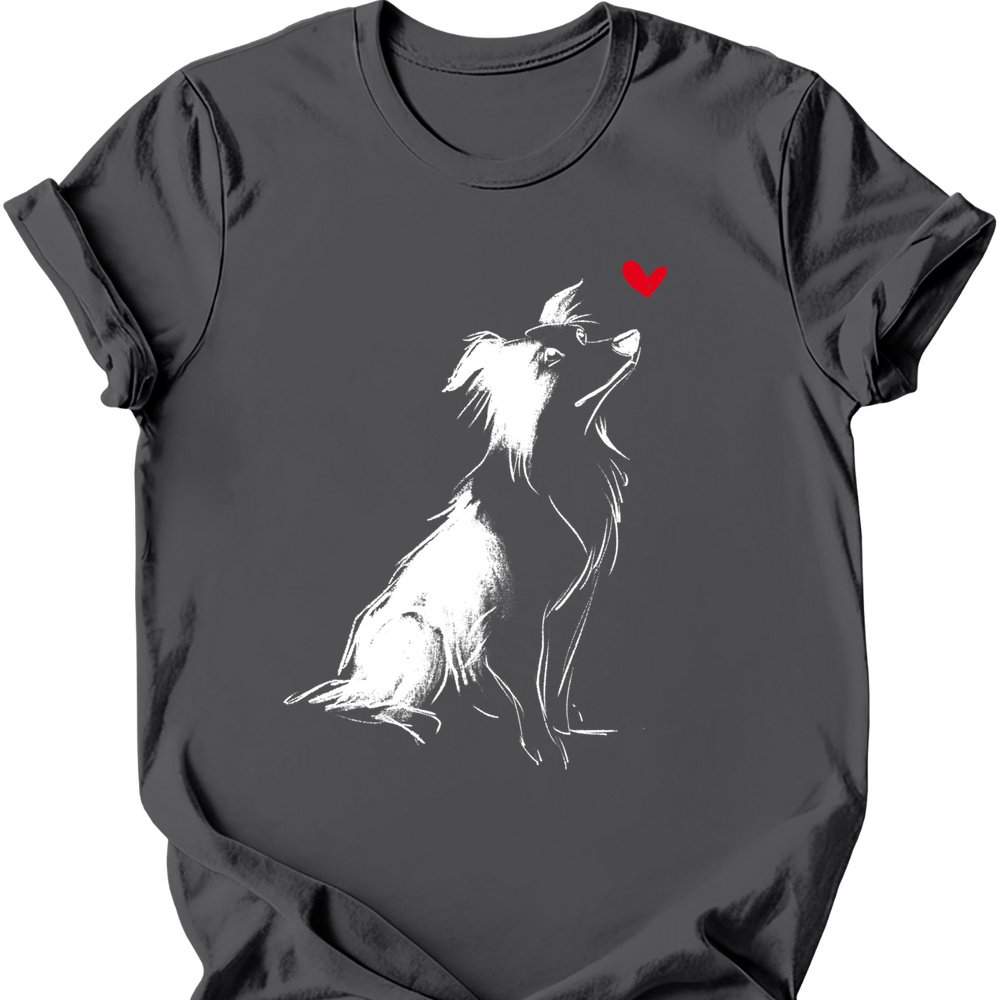 Border Collie sketch tee charcoal