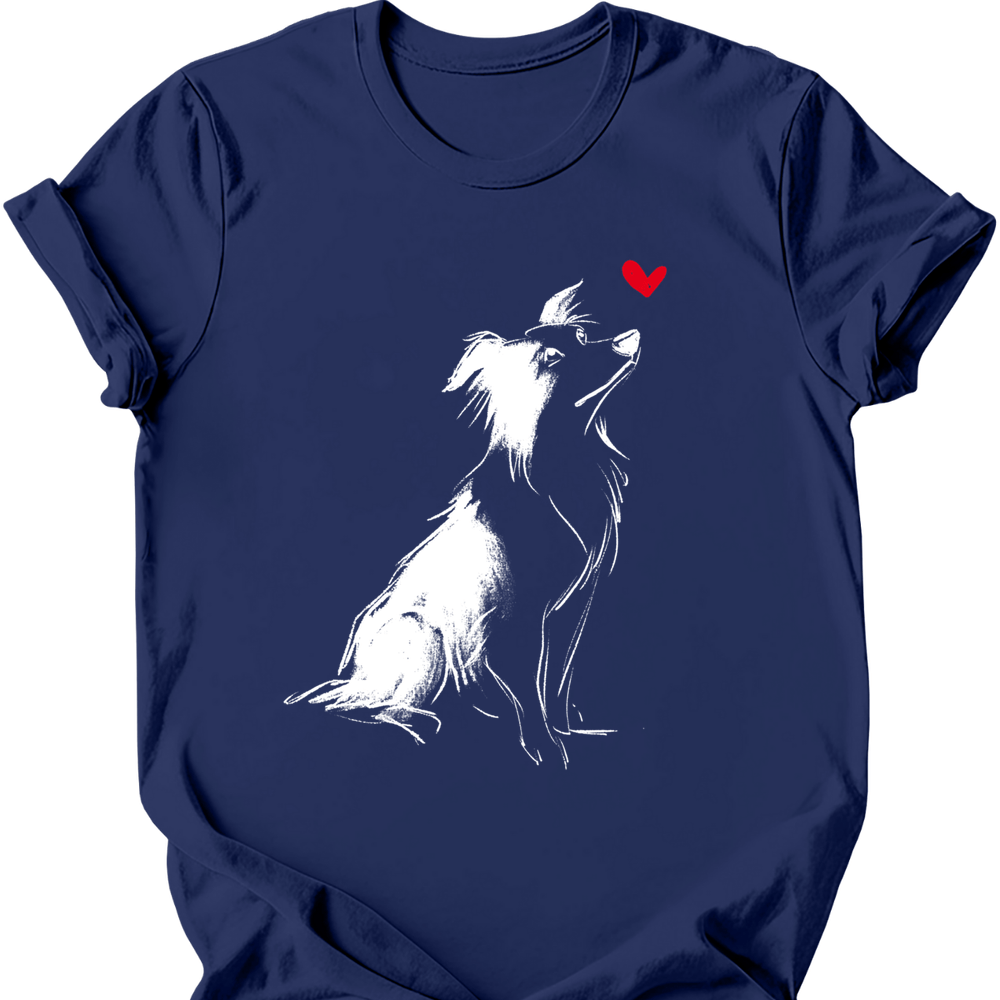 Border Collie sketch tee navy