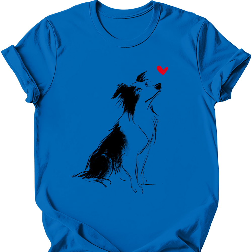 Border Collie sketch tee royal