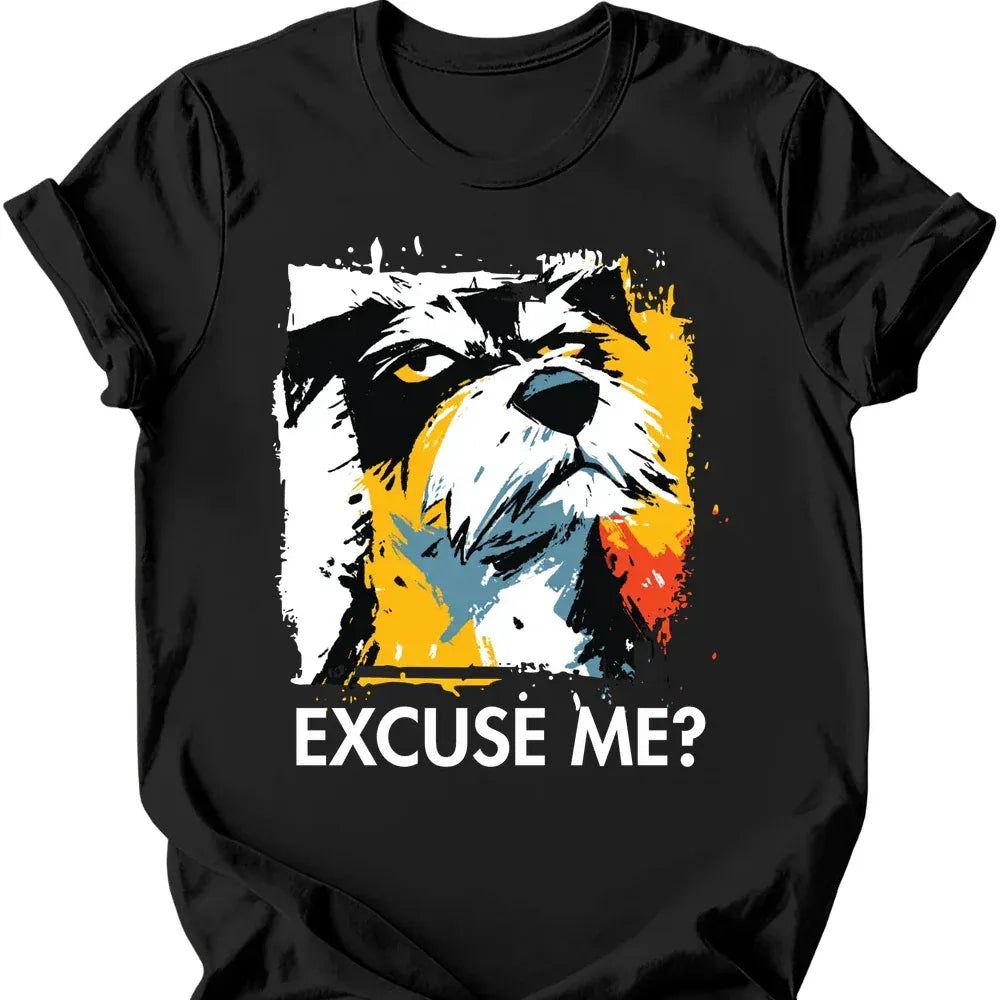 Border Terrier excuse me tee black