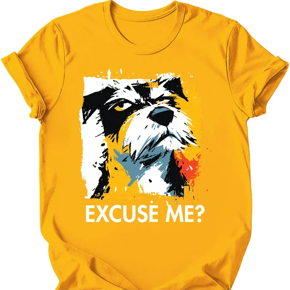 Border Terrier excuse me tee gold