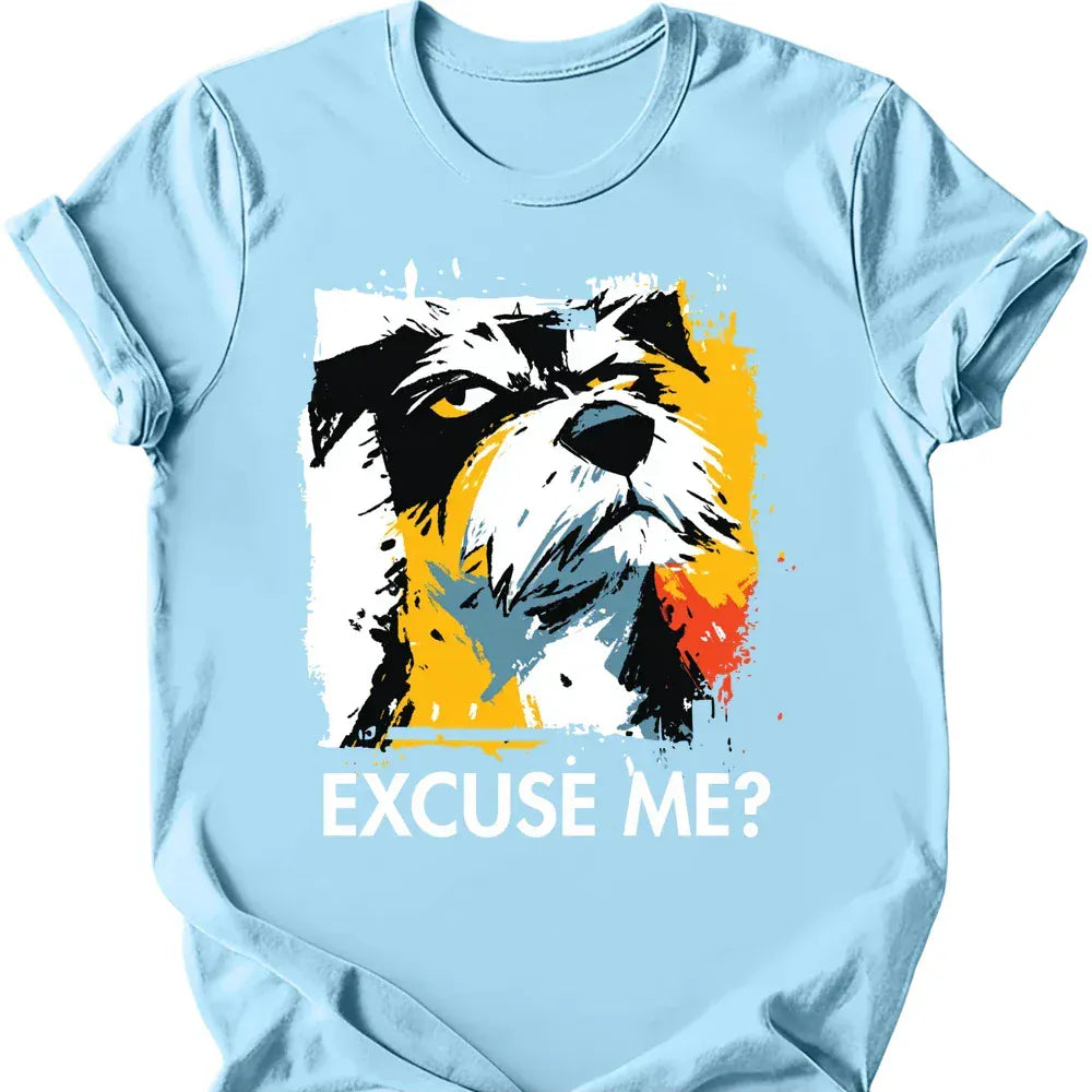 Border Terrier excuse me tee light blue