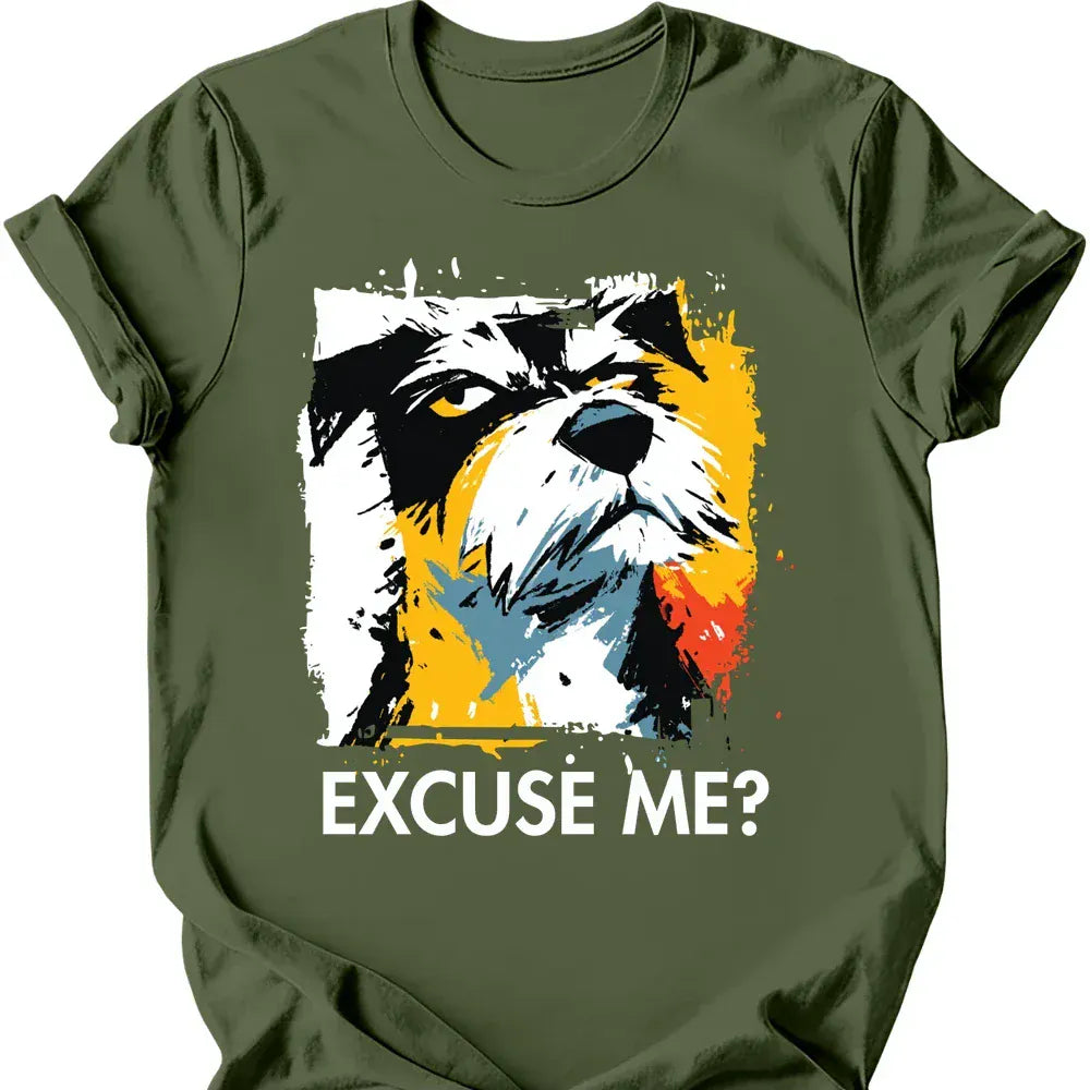Border Terrier excuse me tee military green