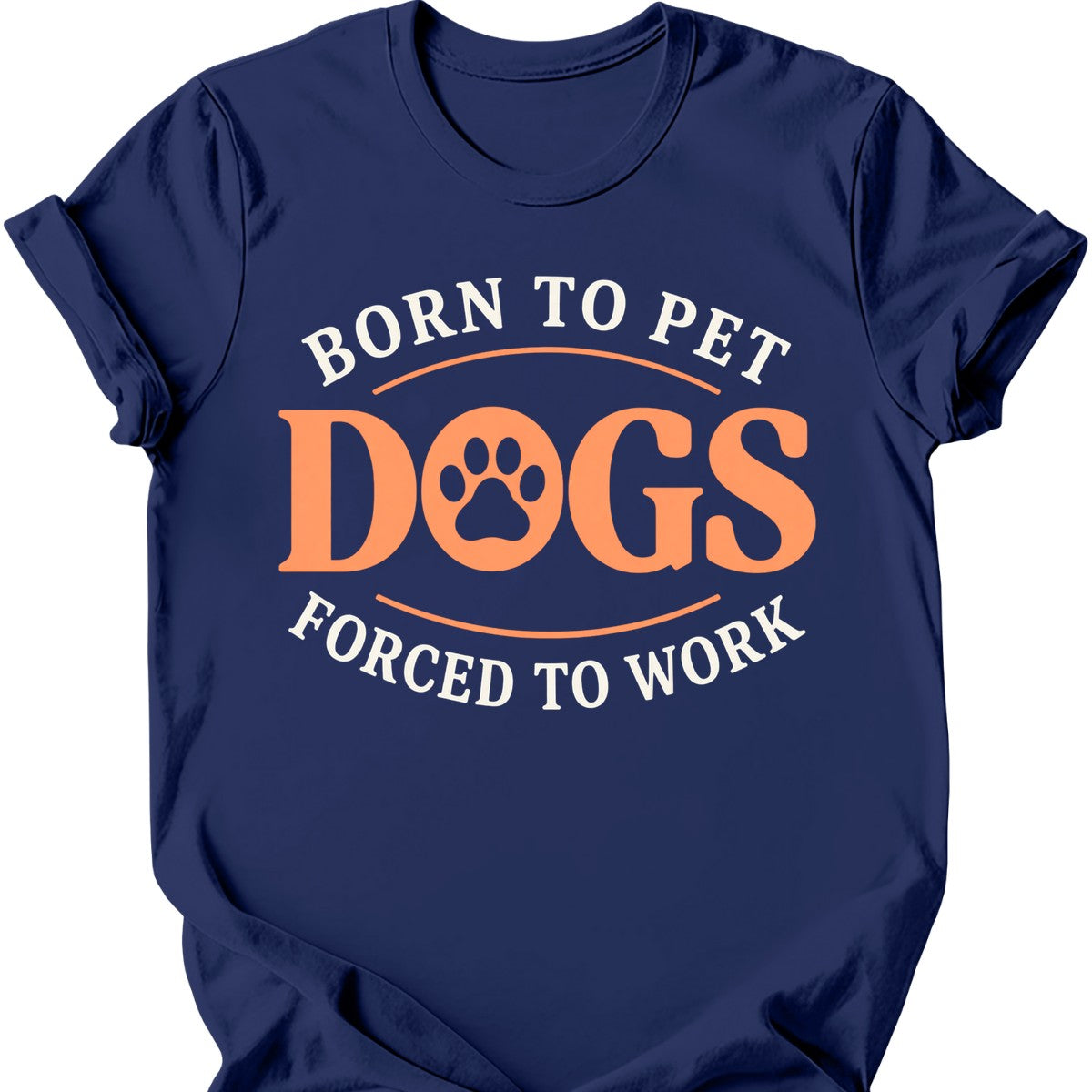 Born To Pet Dogs T-Shirt - Navy