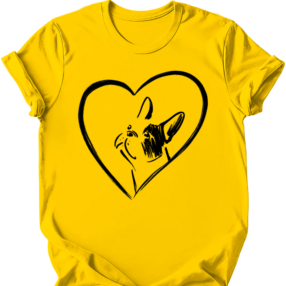Boston Terrier heart dog tee daisy