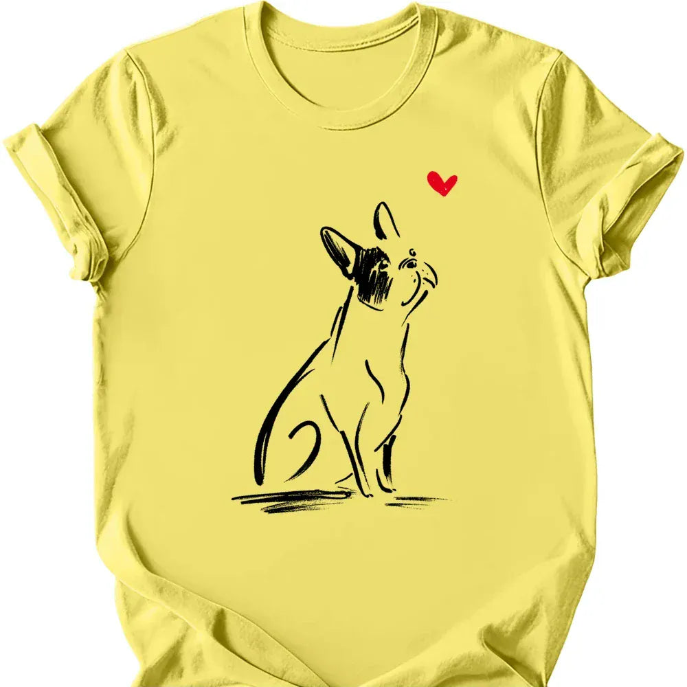 Boston Terrier sketch tee cornsilk