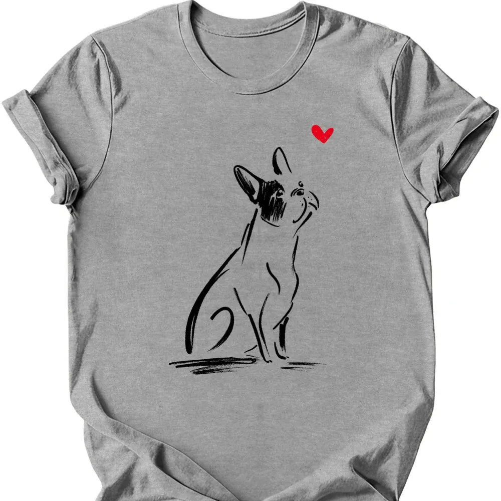 Boston Terrier sketch tee sport grey