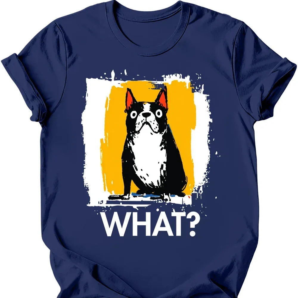 Boston Terrier what tee navy