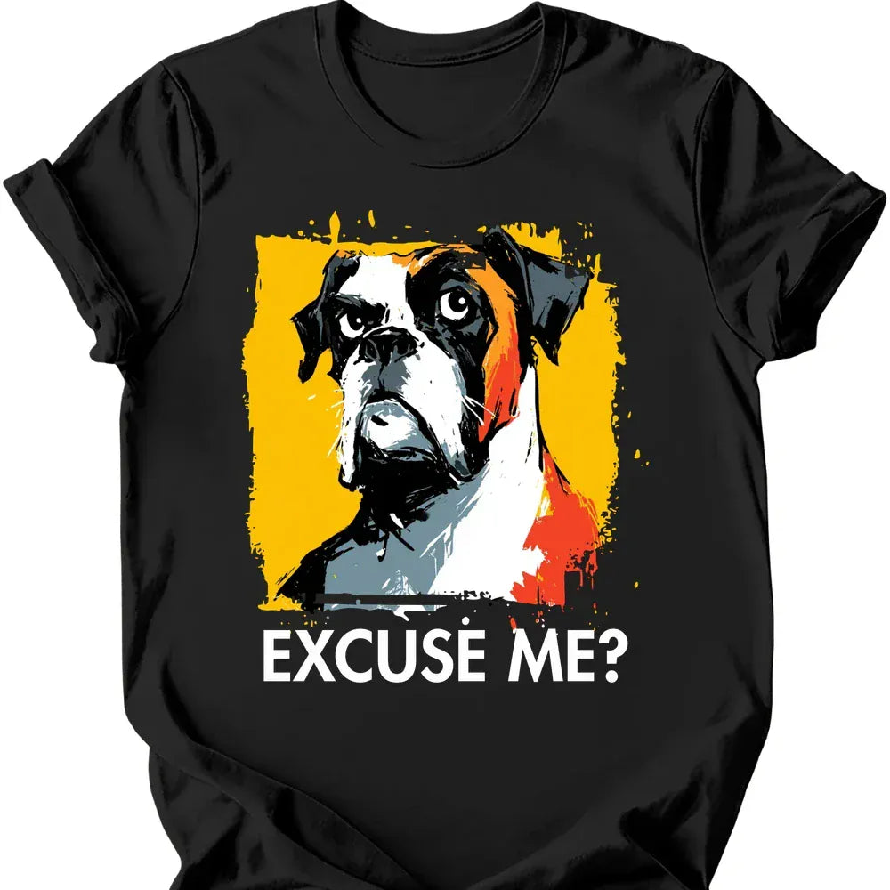Boxer excuse me tee black