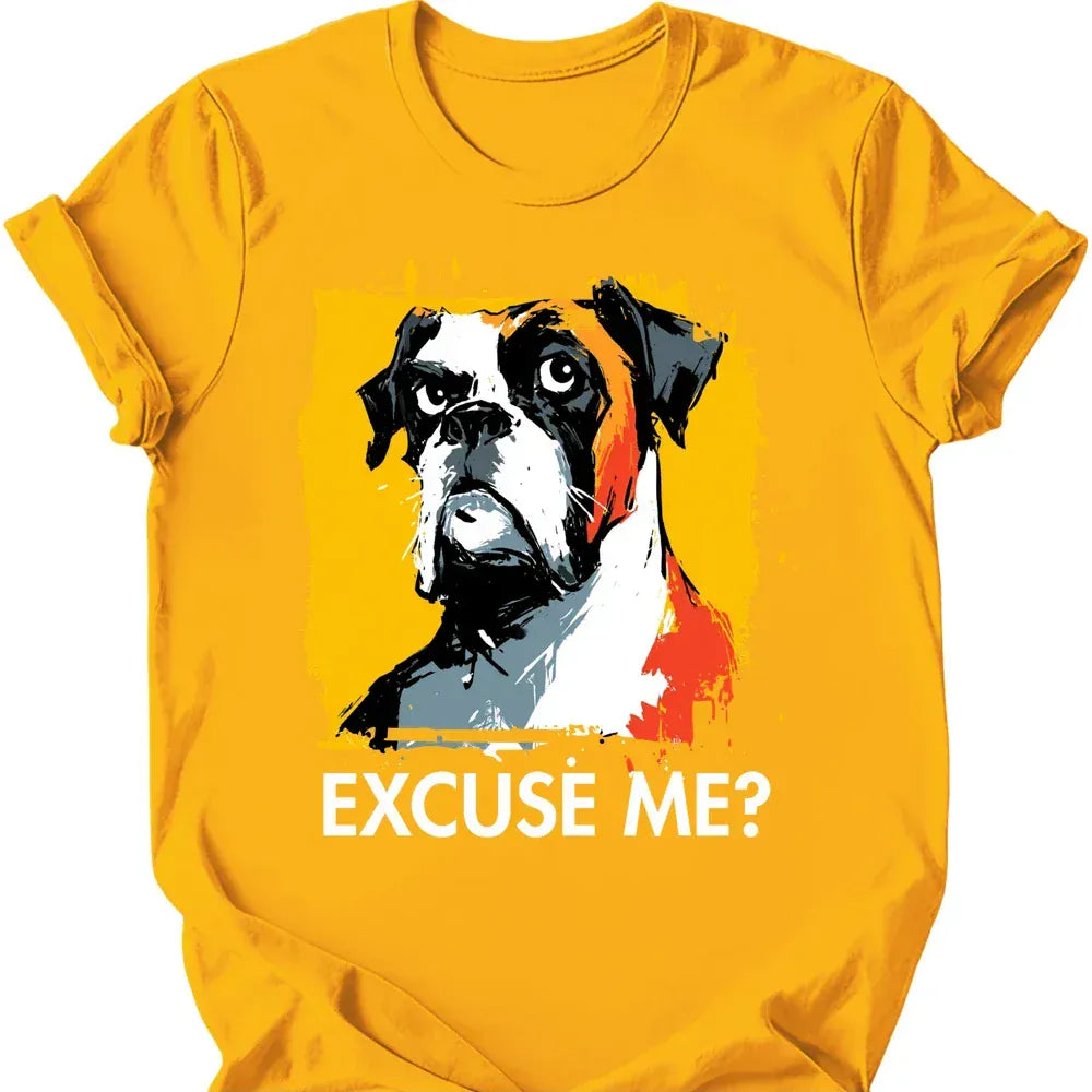 Boxer excuse me tee gold