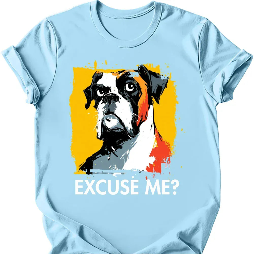 Boxer excuse me tee light blue
