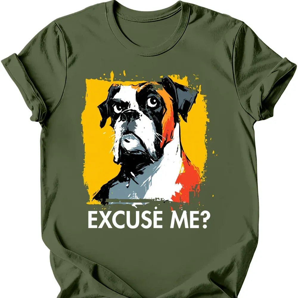 Boxer excuse me tee military green