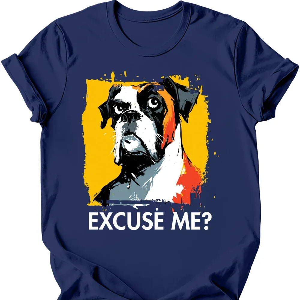 Boxer excuse me tee navy