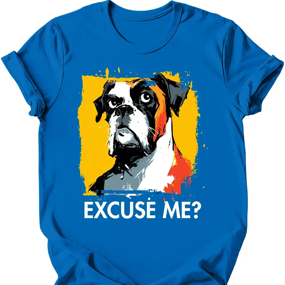 Boxer excuse me tee royal