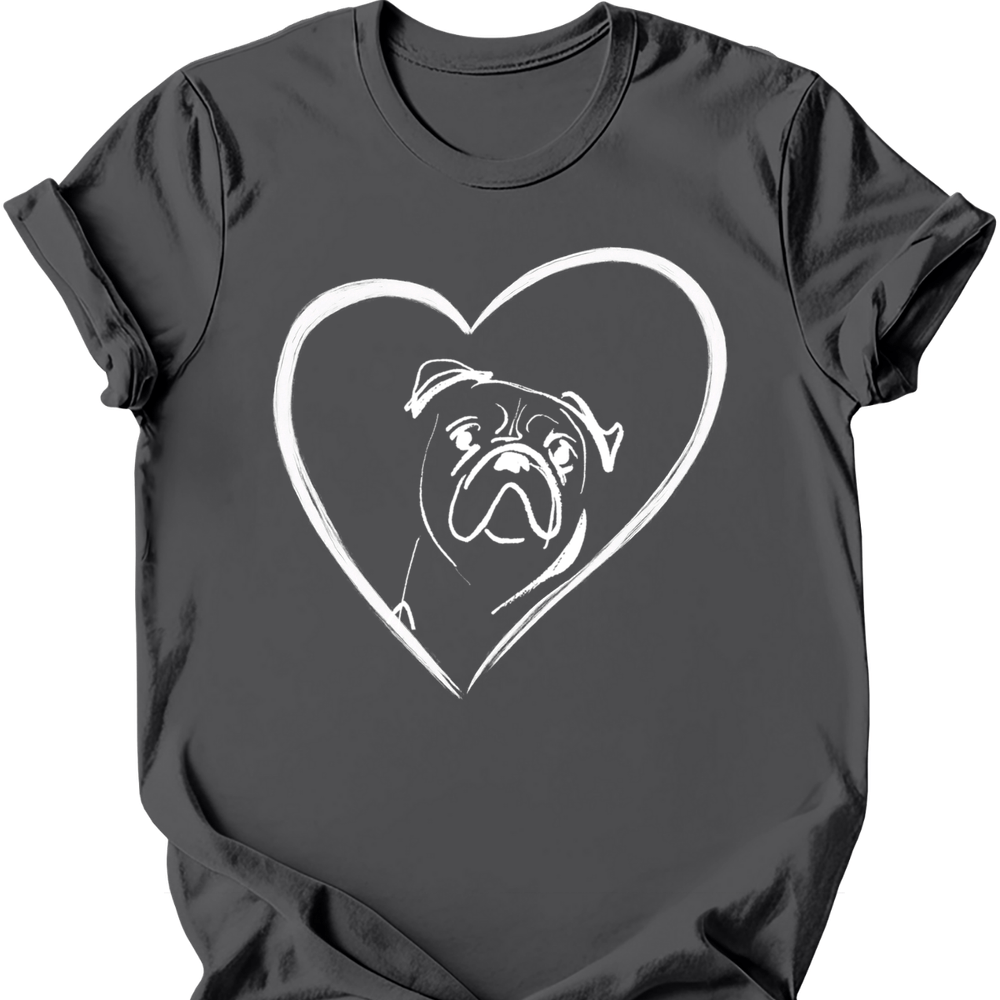 Boxer heart dog tee charcoal
