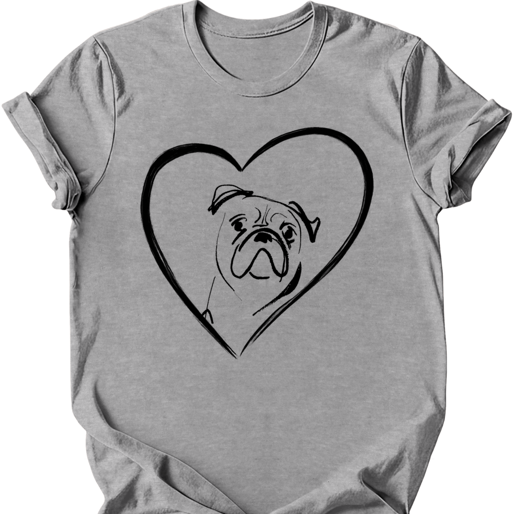 Boxer heart dog tee sport grey