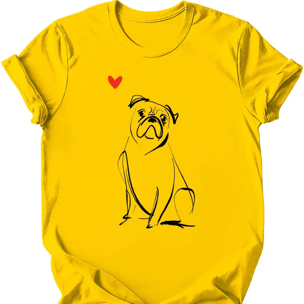 Boxer sketch tee daisy