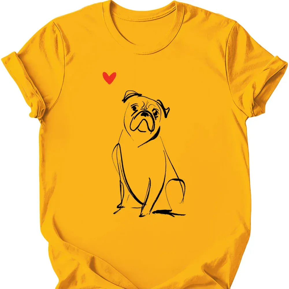 Boxer sketch tee gold