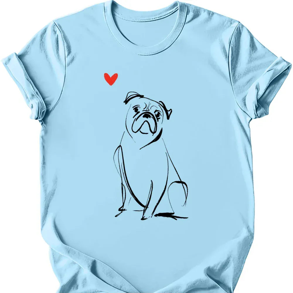 Boxer sketch tee light blue