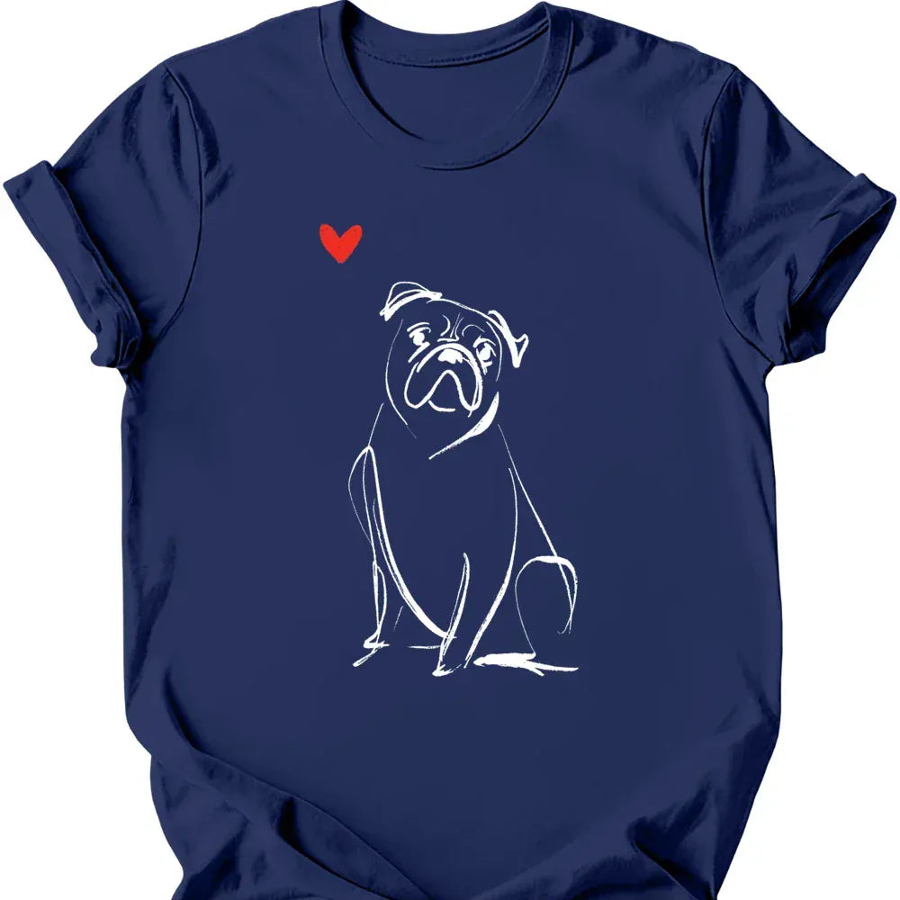 Boxer sketch tee navy