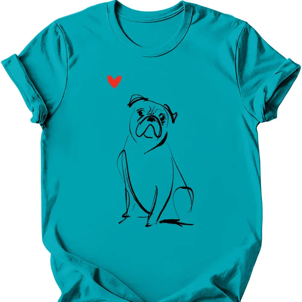 Boxer sketch tee tropical blue