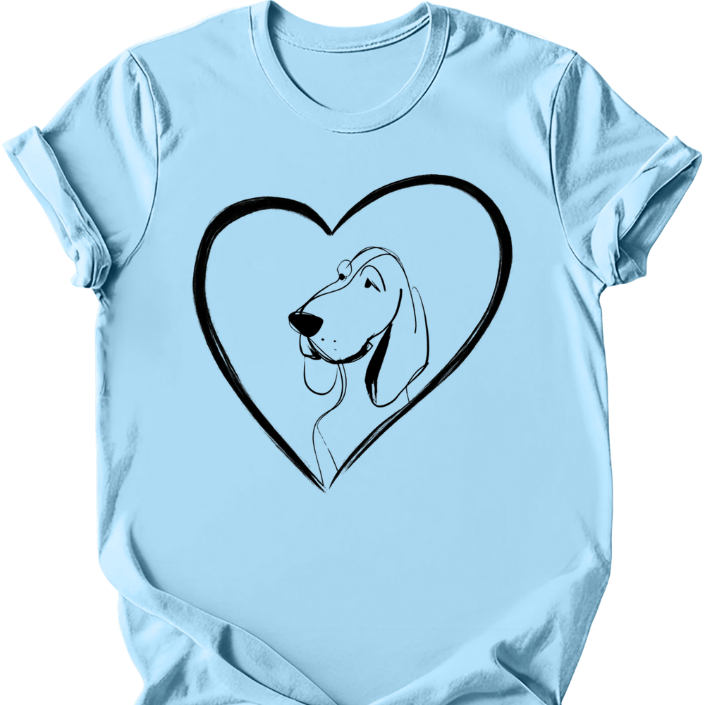 Bracco Italiano heart dog tee light blue