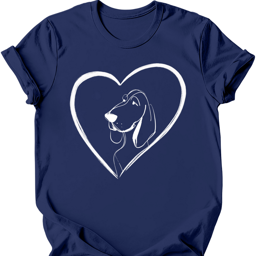 Bracco Italiano heart dog tee navy