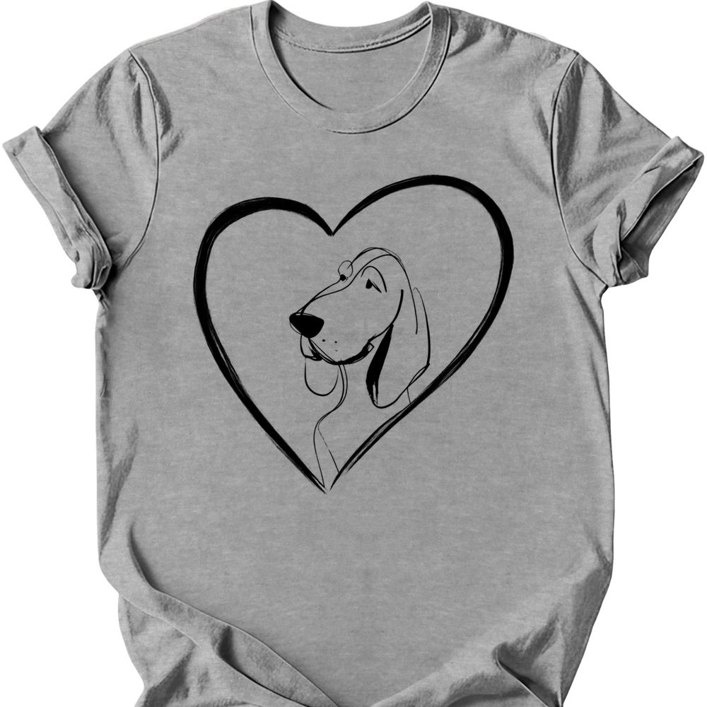 Bracco Italiano heart dog tee sport grey