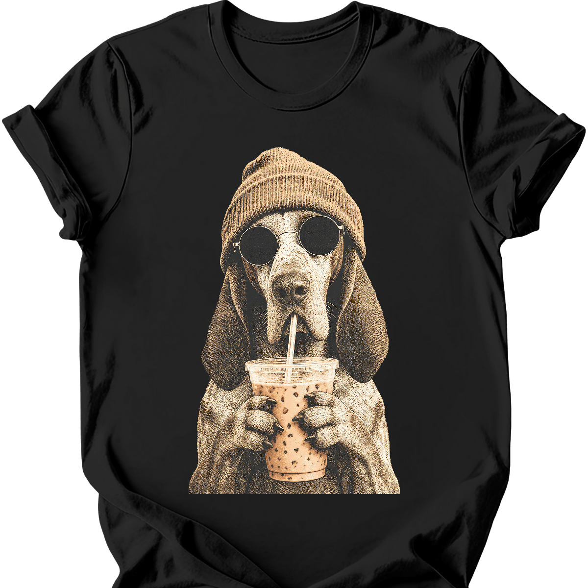 bracco italiano hipster dog tee black