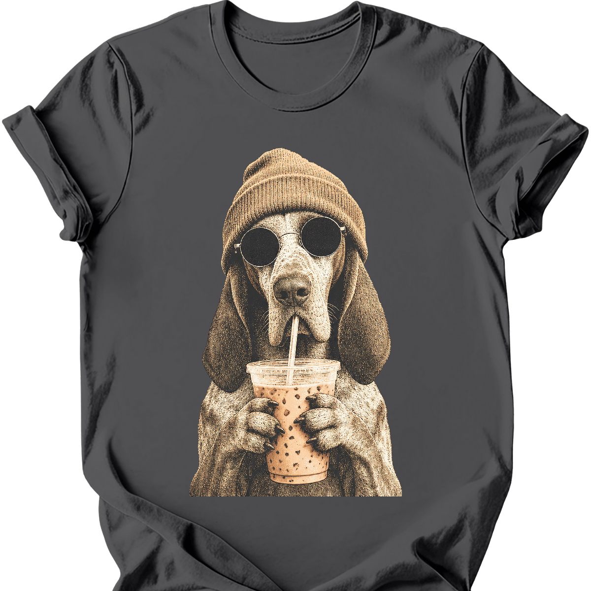 bracco italiano hipster dog tee charcoal