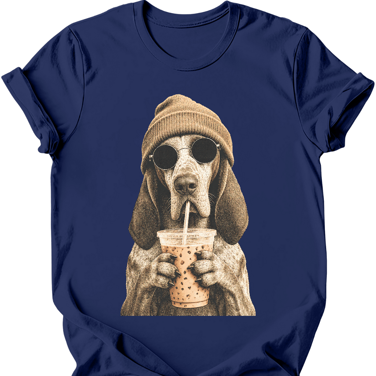 bracco italiano hipster dog tee navy