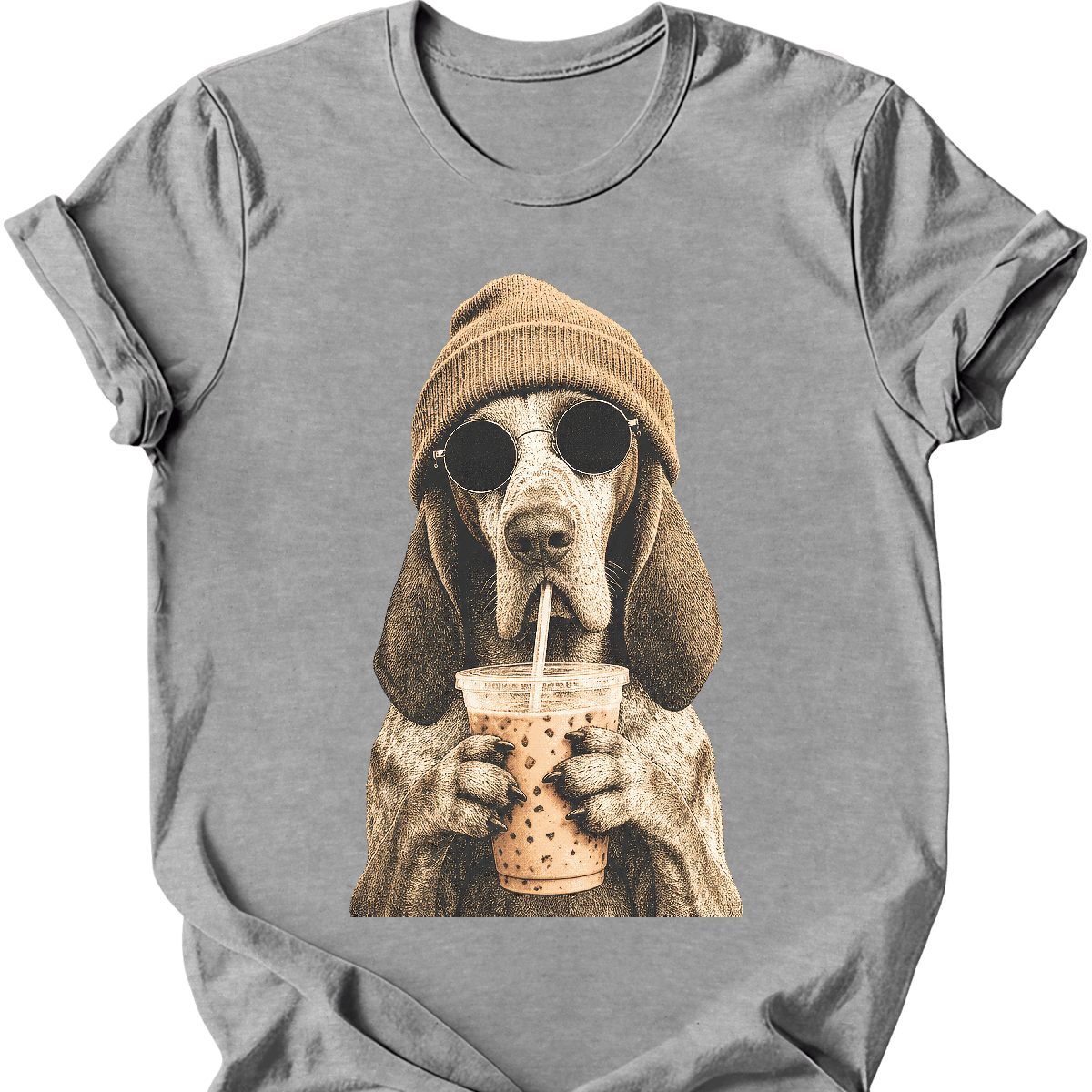 bracco italiano hipster dog tee sport grey