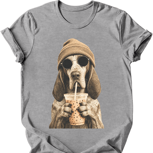 bracco italiano hipster dog tee sport grey