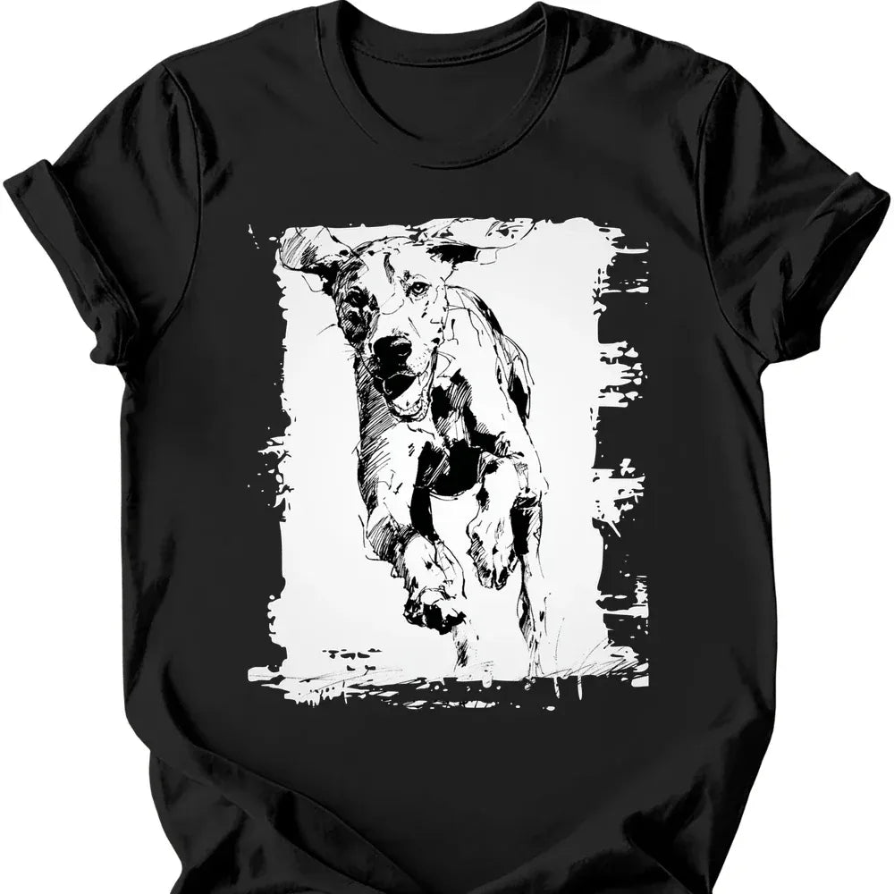 Bracco Italiano running dog tee black