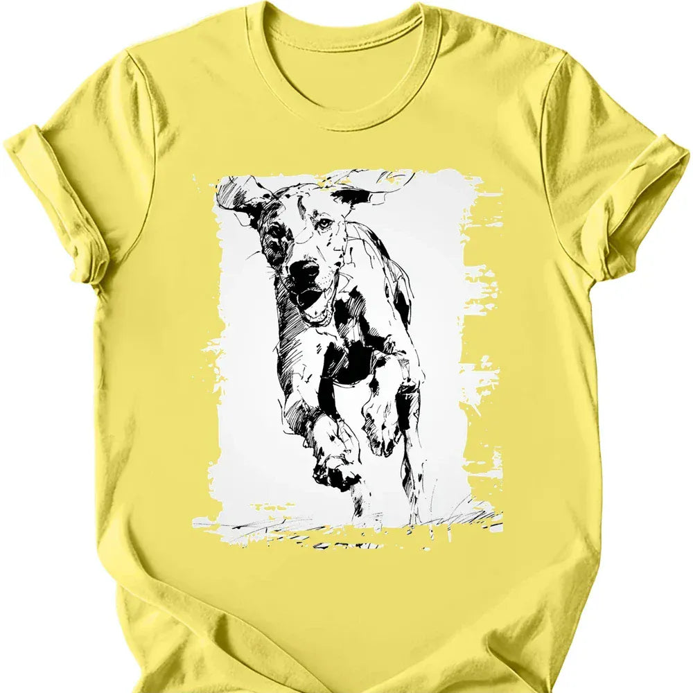 Bracco Italiano running dog tee cornsilk