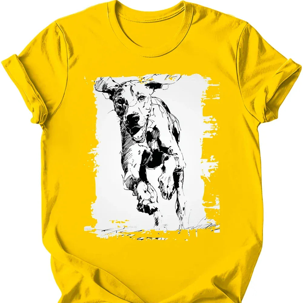 Bracco Italiano running dog tee daisy