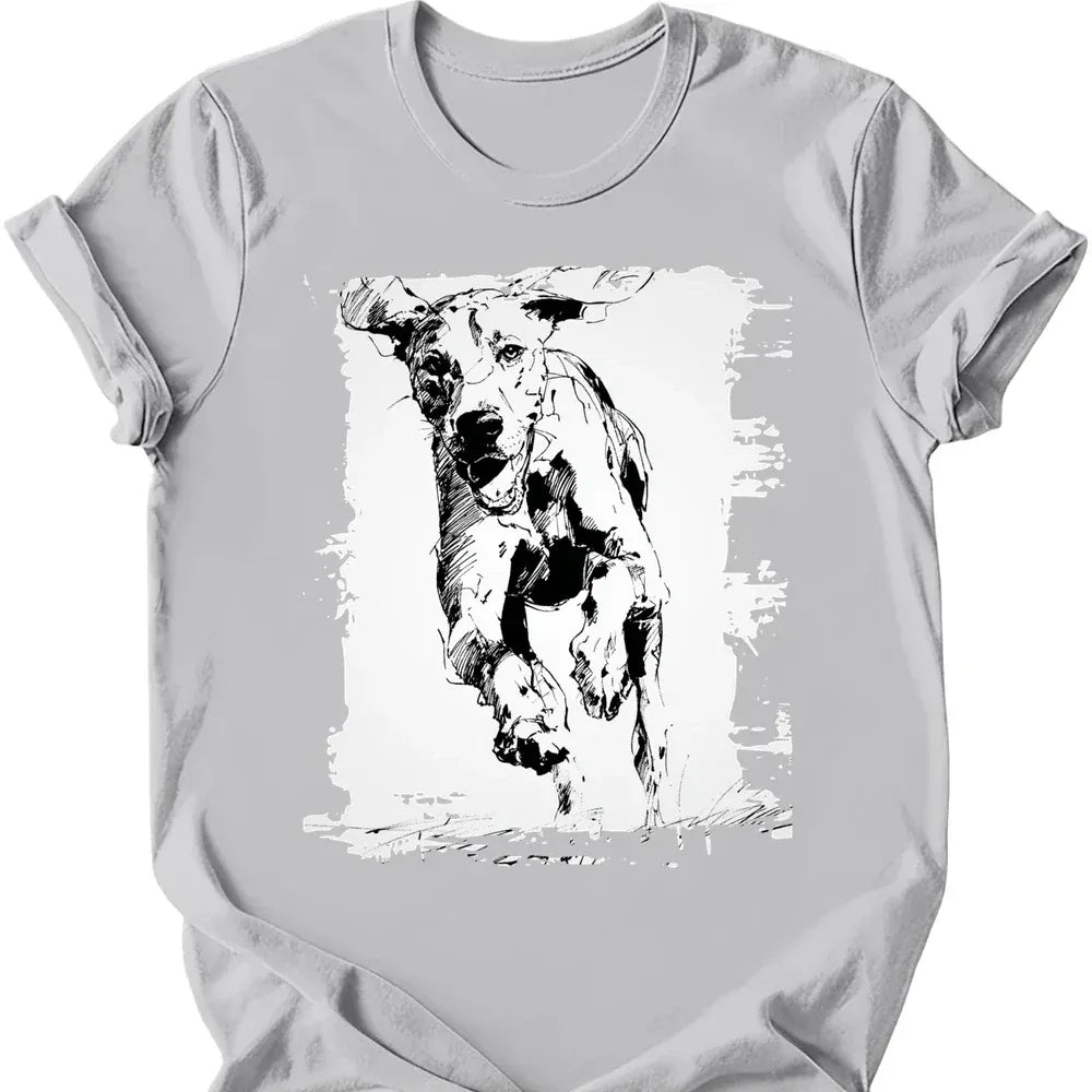 Bracco Italiano running dog tee ice grey