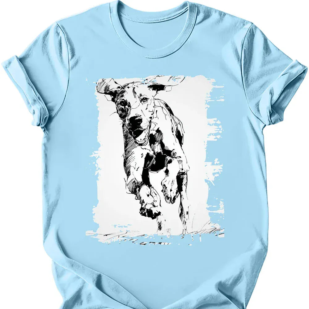Bracco Italiano running dog tee light blue