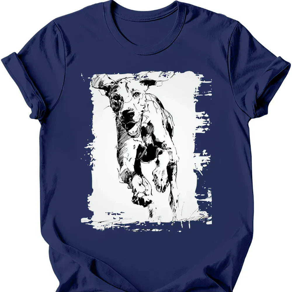 Bracco Italiano running dog tee navy