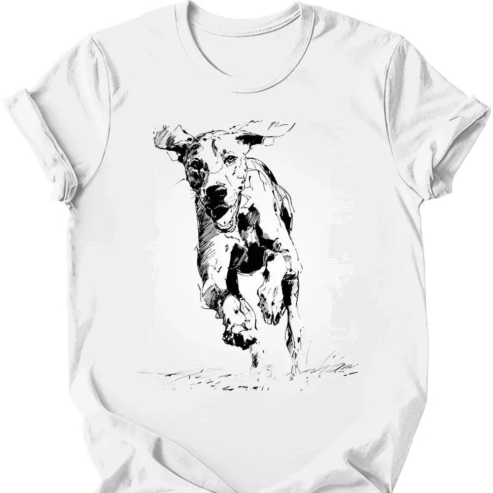 Bracco Italiano running dog tee white