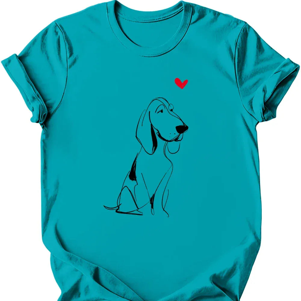 Bracco Italiano sketch tee tropical blue